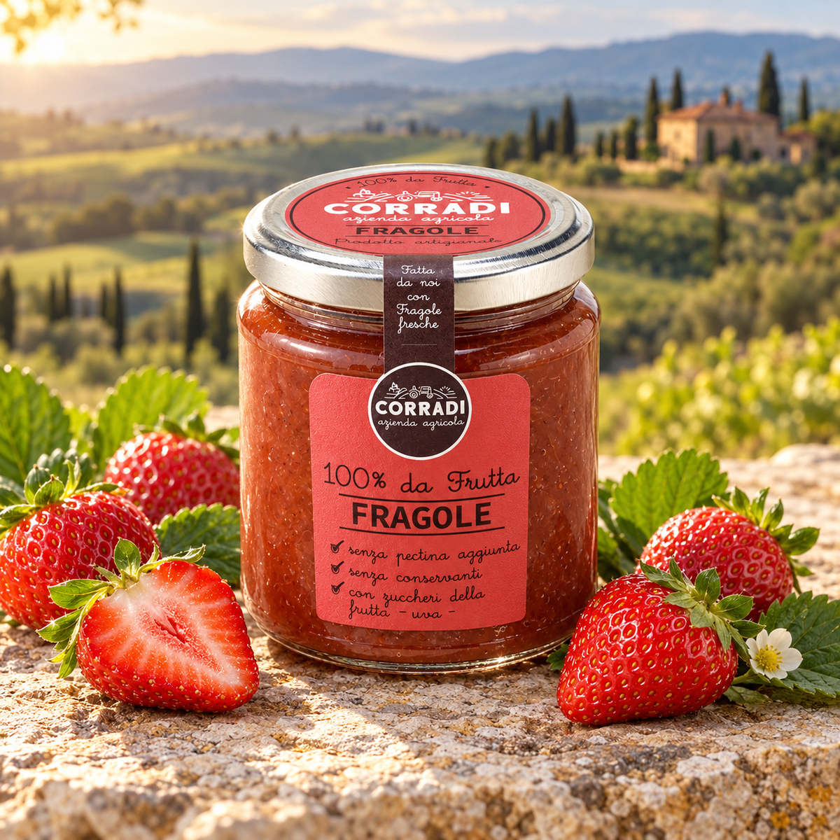 Corradi Fruchtcreme Erdbeere, 68 % Erdbeeren, 300