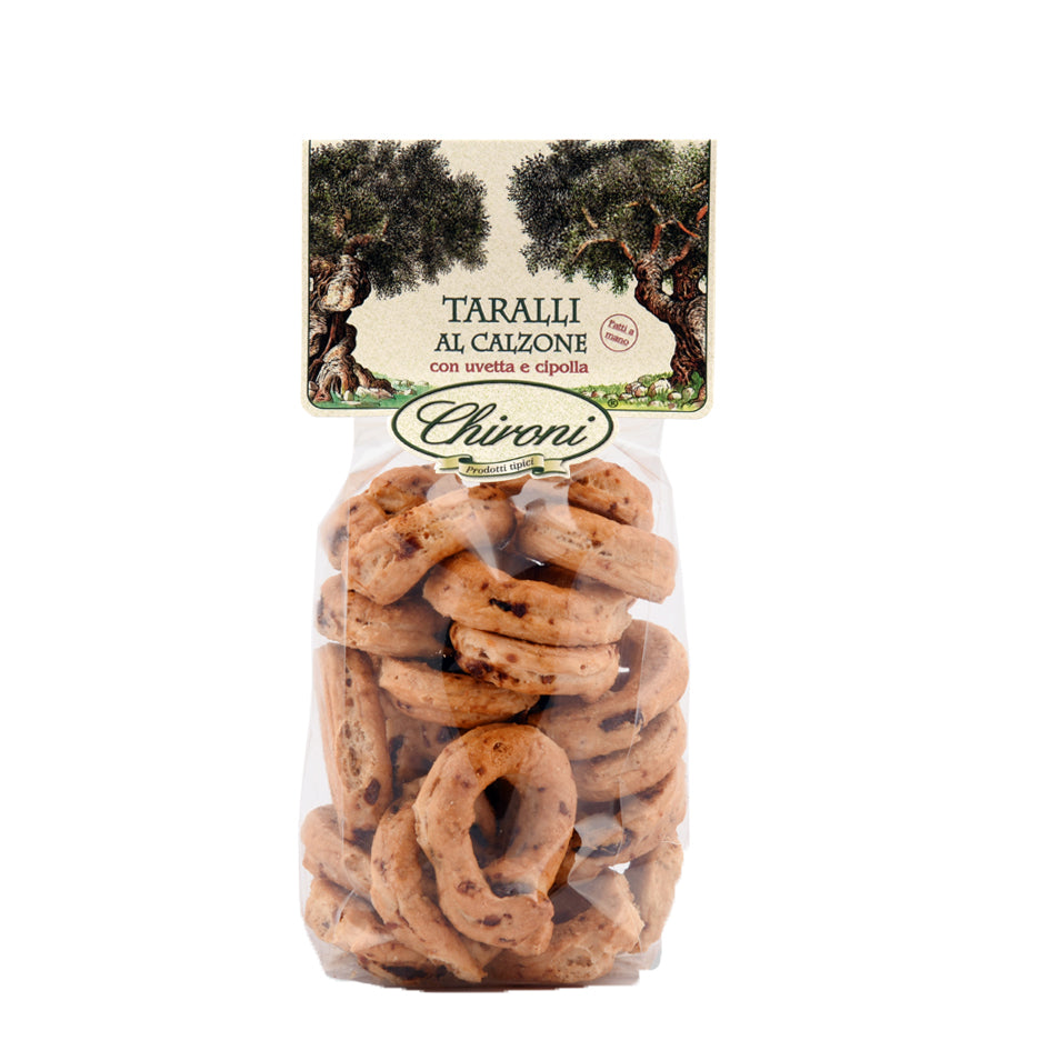 Taralli with onions, Italian premium pastry, Chironi, 200 g