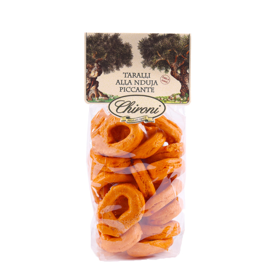 Taralli mit Nduja, pikante Italienische Taralli, Chironi, 200 g