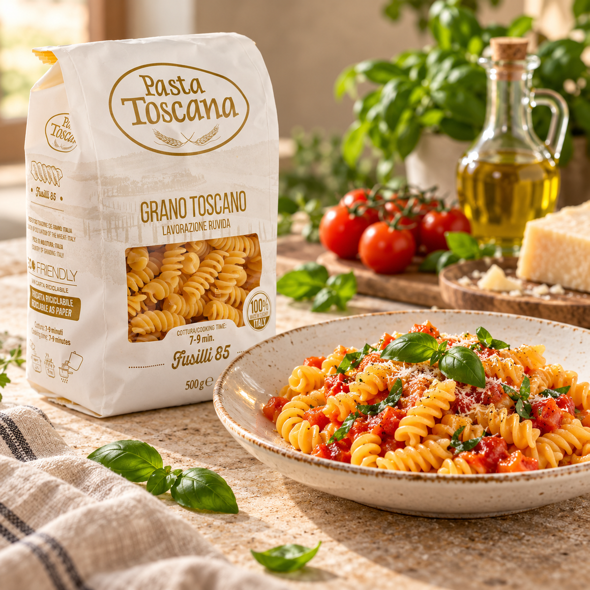 Pasta Toscana Fusilli Classica, tréfilées au bronze, de Toscane, 500 g
