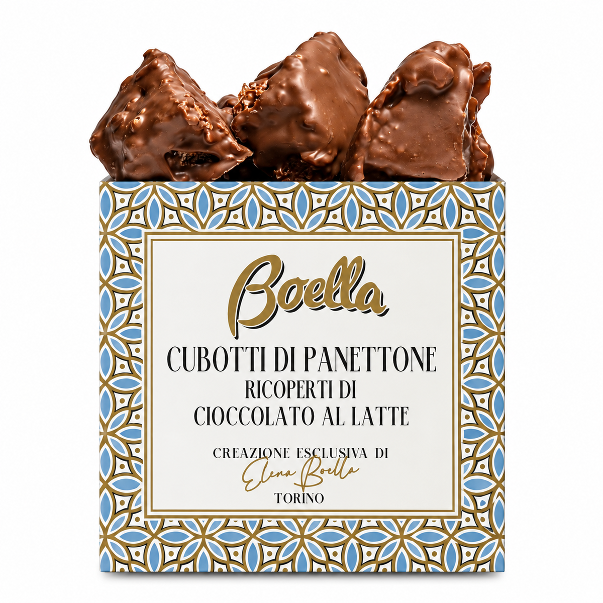Boella Cubotti, mini panettoni enrobés de chocolat au lait, 300 g