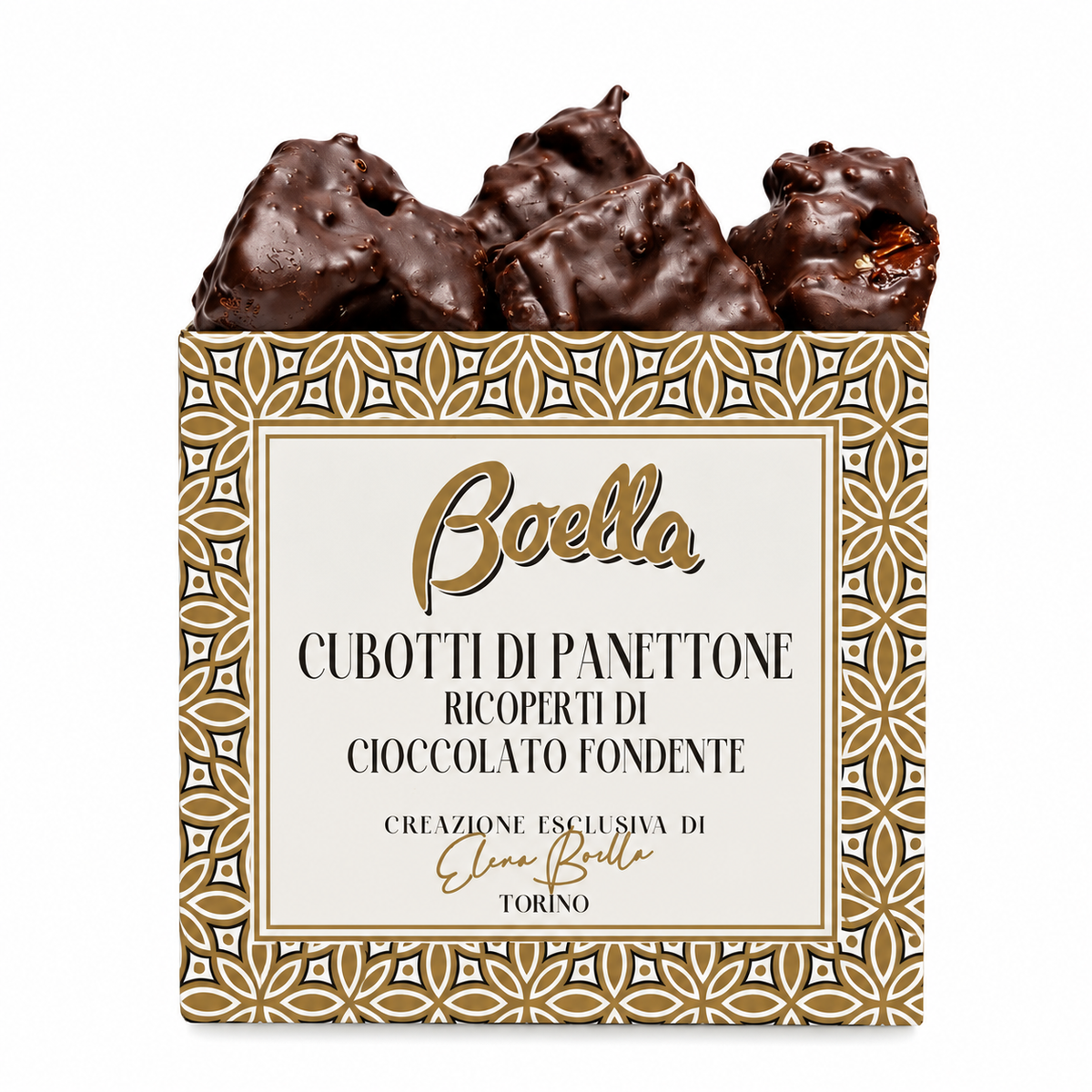 Boella Cubotti, mini Panettoni enrobés de chocolat noir, 300 g