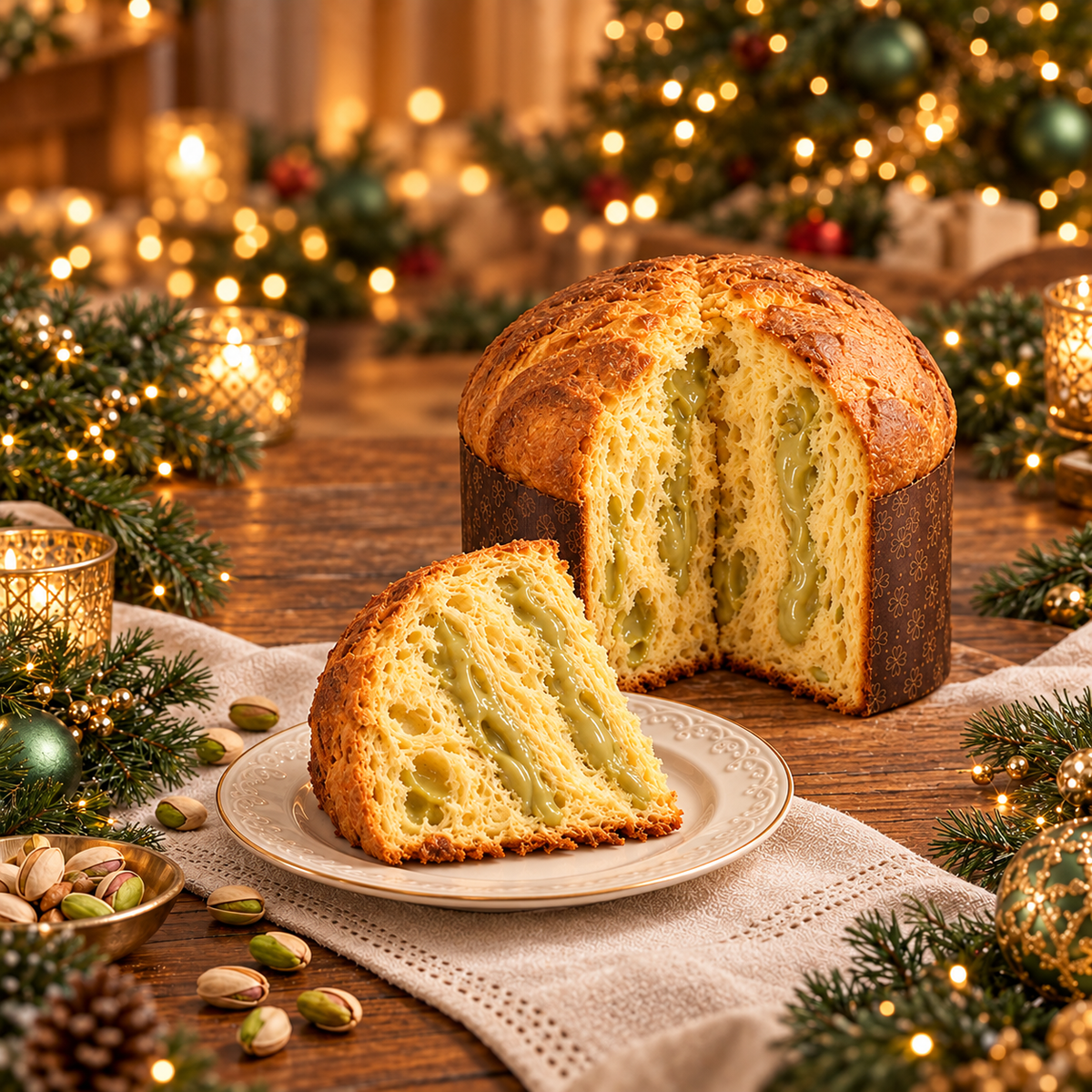 Panettone mit Pistaziencreme, 500 g, Blechdose