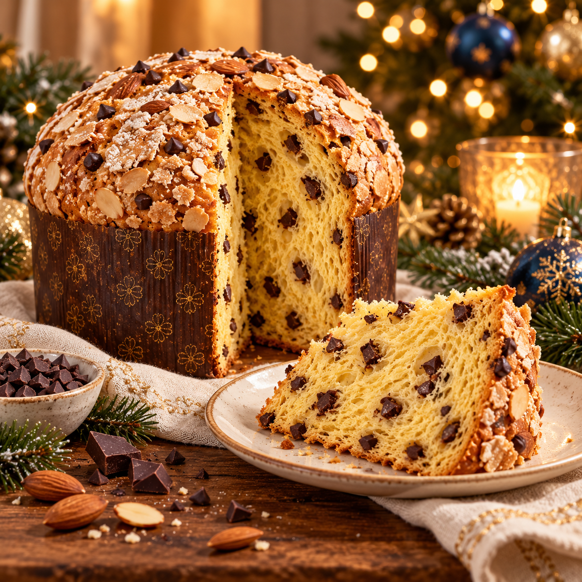 Valentino Panettone mit dunkler Schokolade & Mandelglasur, 1000 g