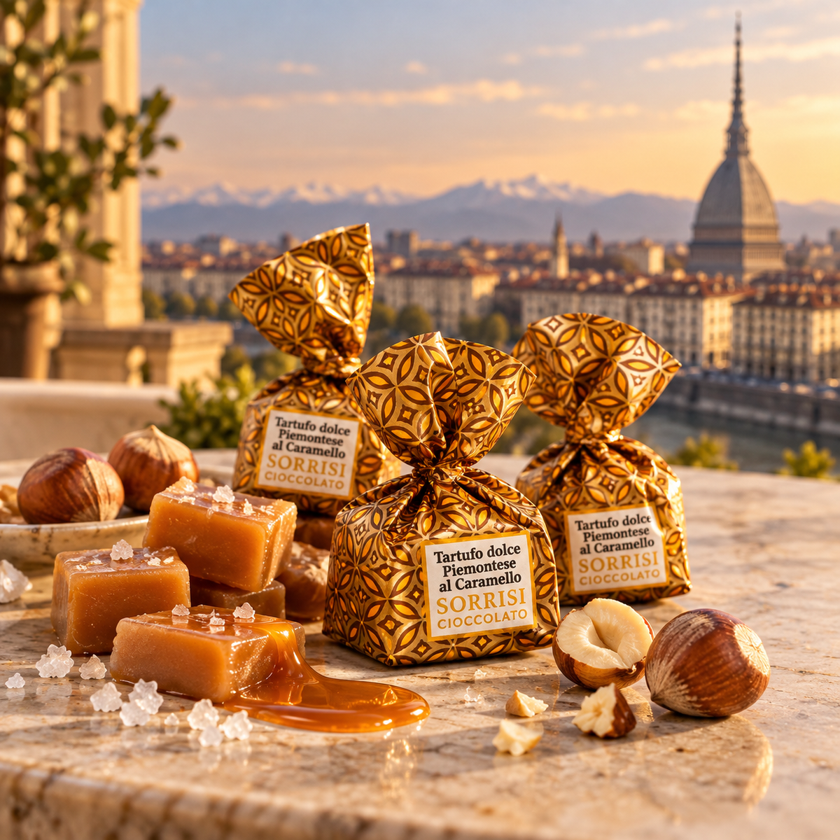 Tartufo dolce al caramello salato - tartufo di cioccolato con caramello salato di Torino, Boella&Sorrisi, 200 g