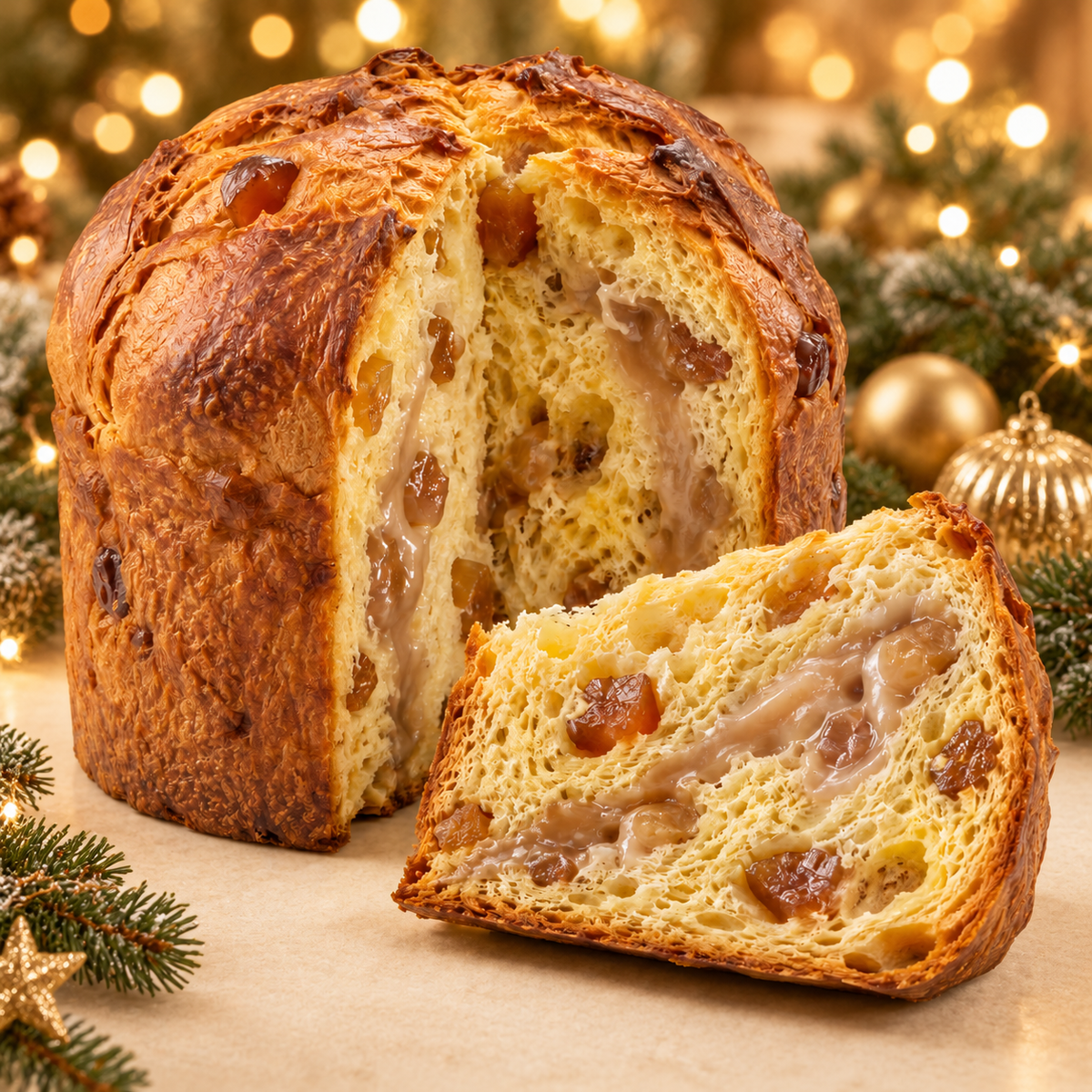 Panettone Boella à la crème de marrons et glace aux marrons, produit haut de gamme de Turin, 1000 g