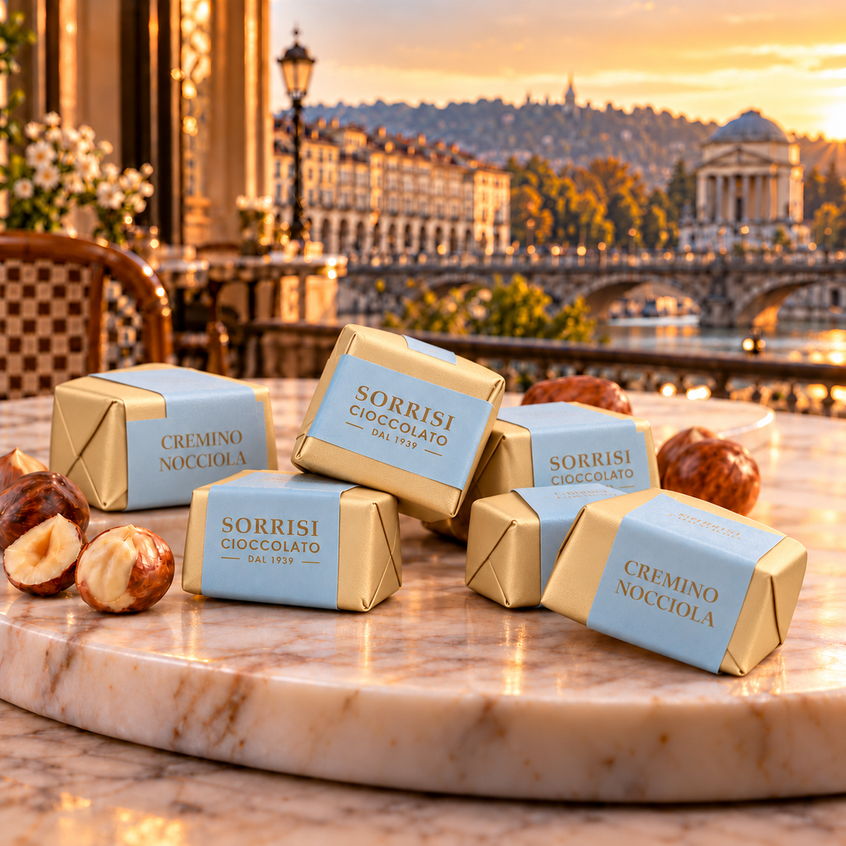 Cremino Nocciola, light chocolate with hazelnuts from Piedmont, Sorrisi, 200 g