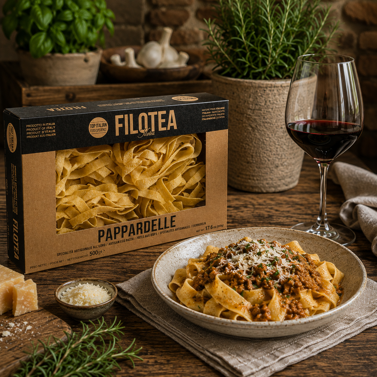 Filotea Pappardelle Nidi, Italian egg pasta, 500 g