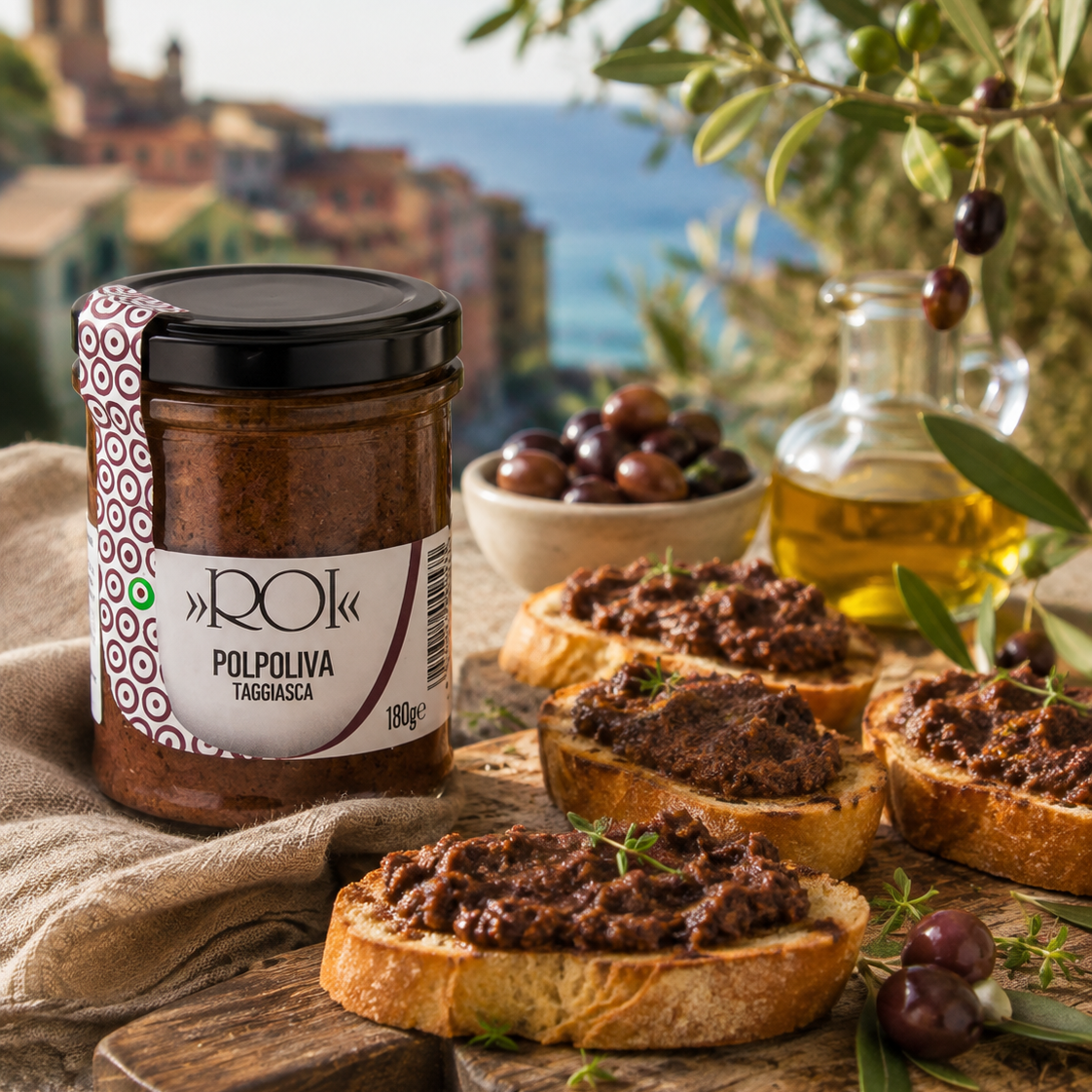 Pâte d'olives Taggiasca de ROI, tapanade ligure de la région d'Imperia, 90 / 180 g