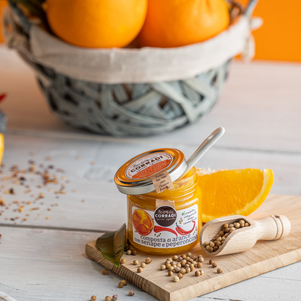 Composta di Arance Corradi con Peperoncino e Senape, 105 g