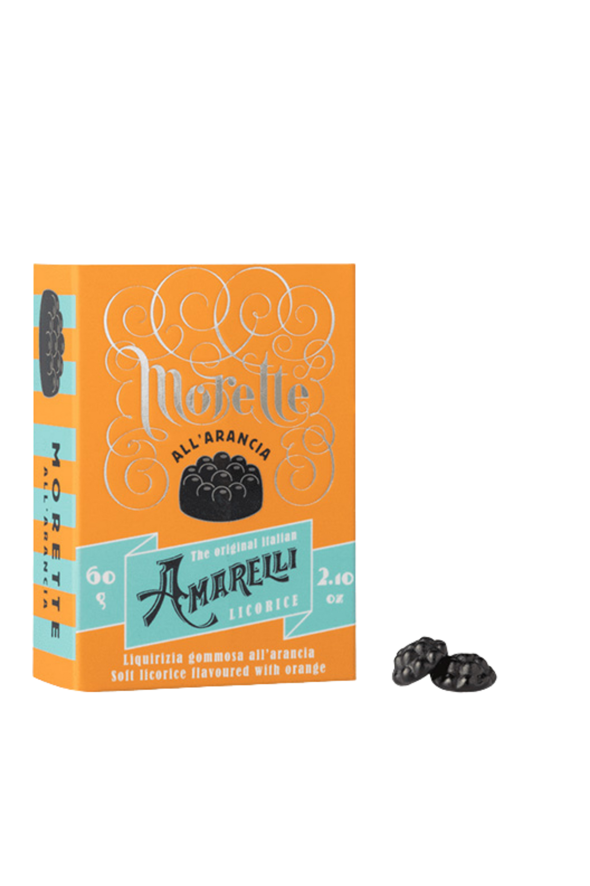 Orange flavored licorice candies – Amarelli 60g