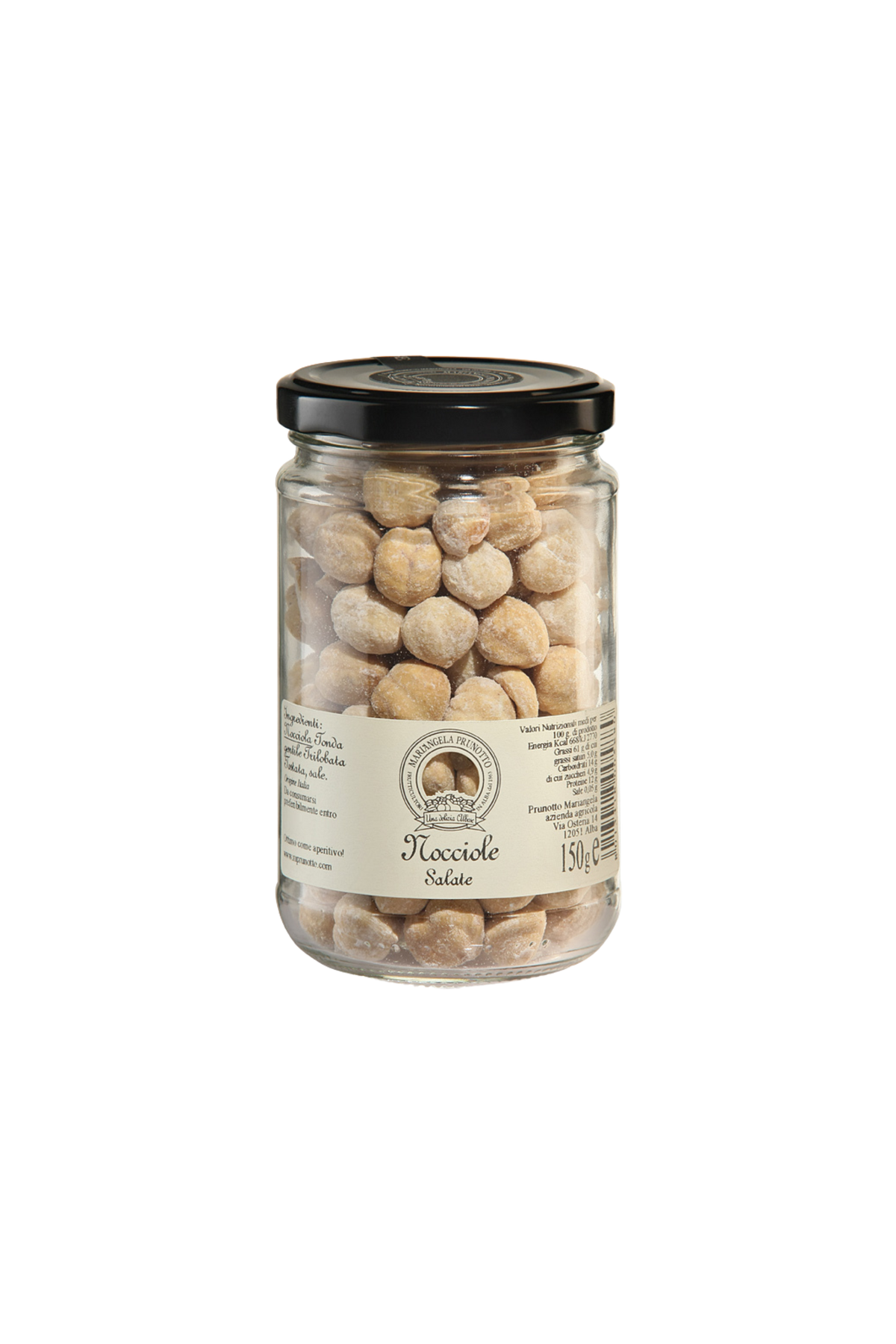 Salted hazelnuts - premium hazelnuts from Piedmont 150 g