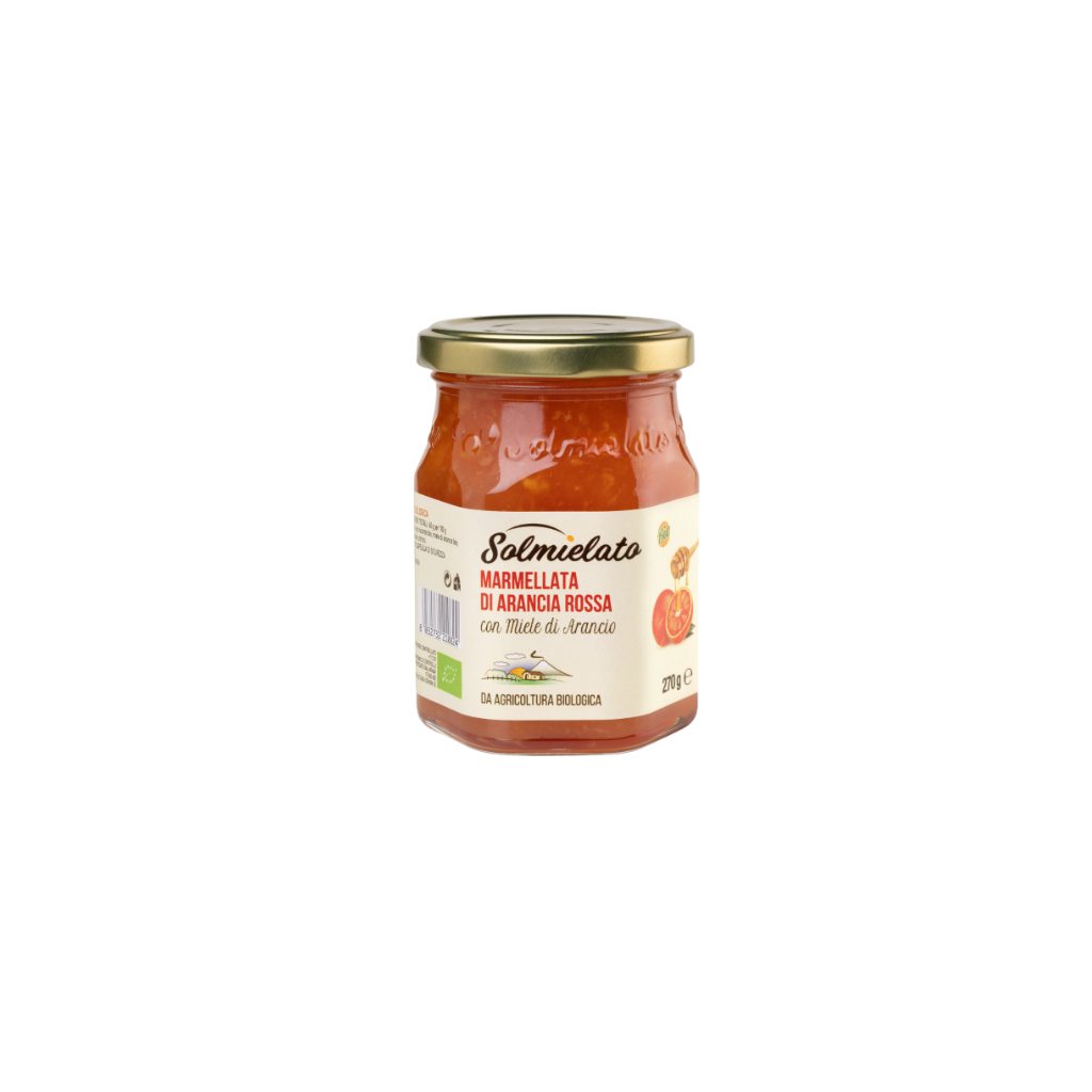 Organic jam from Sicilian blood orange IGP with orange blossom honey 270 g