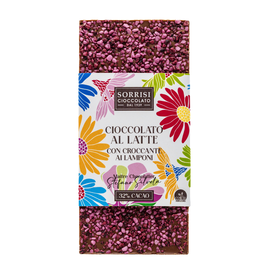 Raspberry milk chocolate - bar with crunchy raspberry pieces (80 g)
