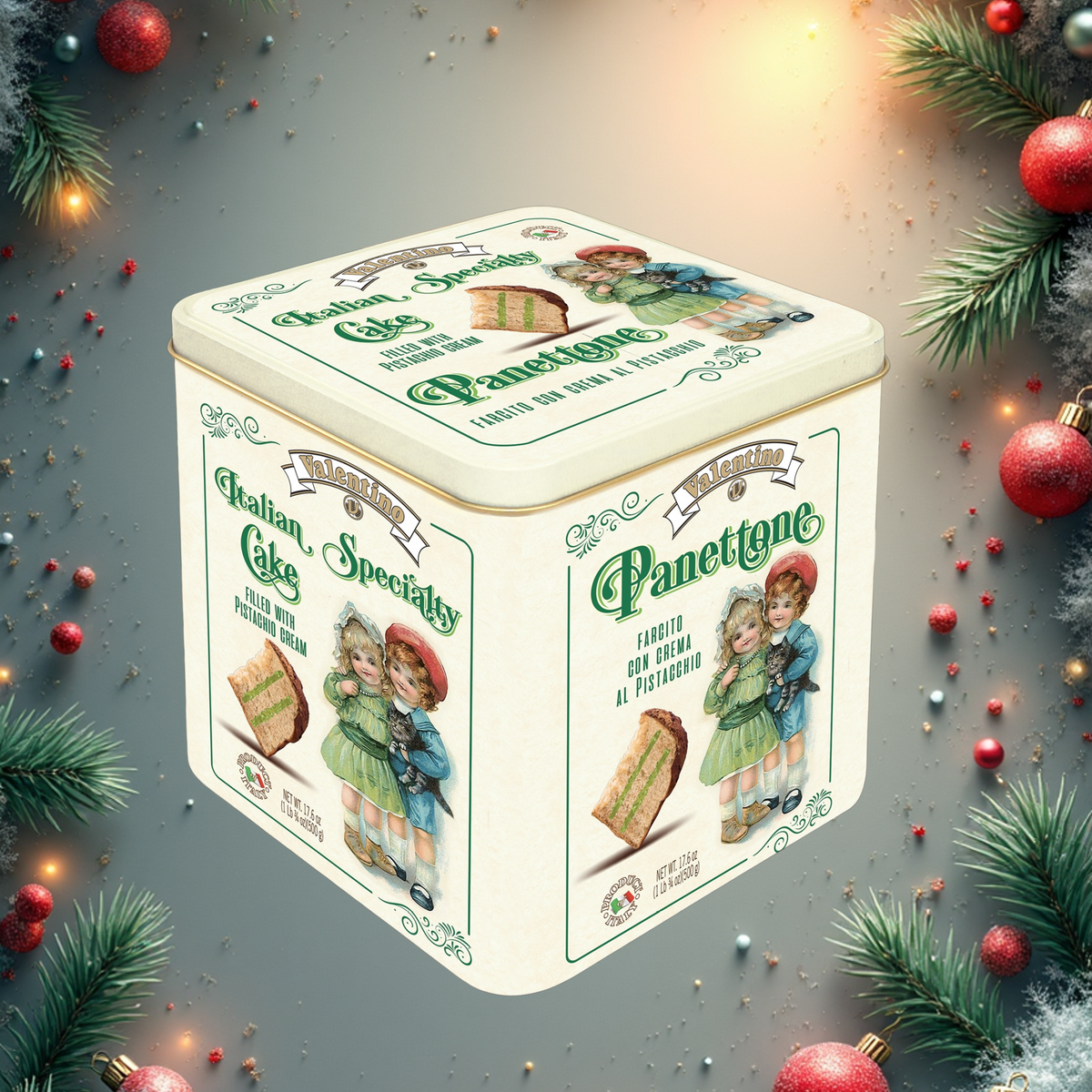 Panettone mit Pistaziencreme, 500 g, Blechdose