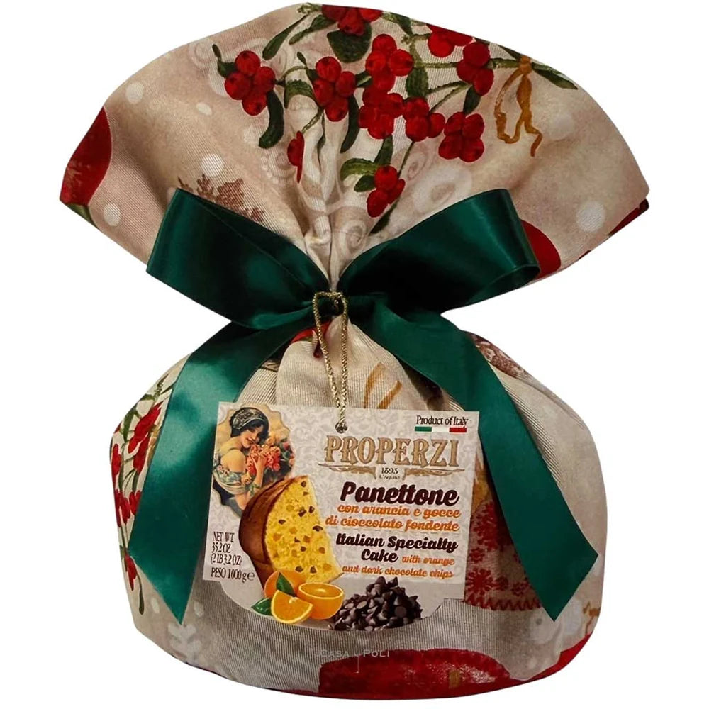 Properzi Panettone mit Orange & dunkler Schokolade, im Geschenkbeutel, 1000 g
