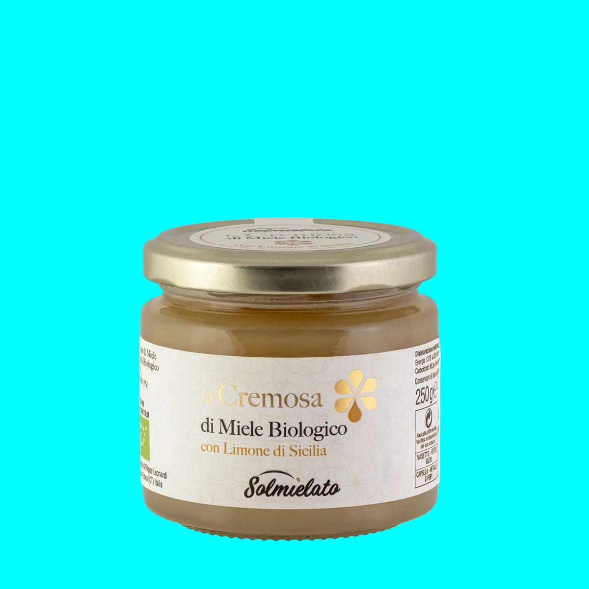 Organic honey cream with Sicilian lemon, 250 g