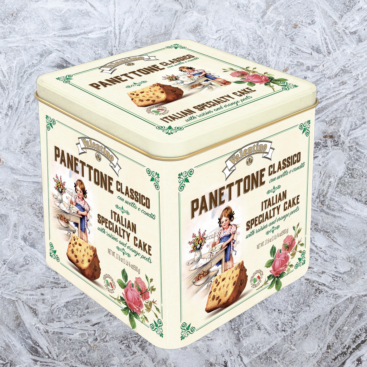 Valentino Panettone Classico, in nostalgischer Dose, 500 g